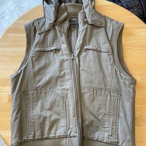 RW&CO taupe cotton vest with hood